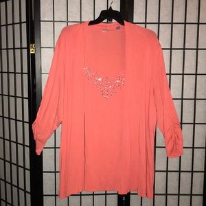 Plus size orange Blouse with detailing